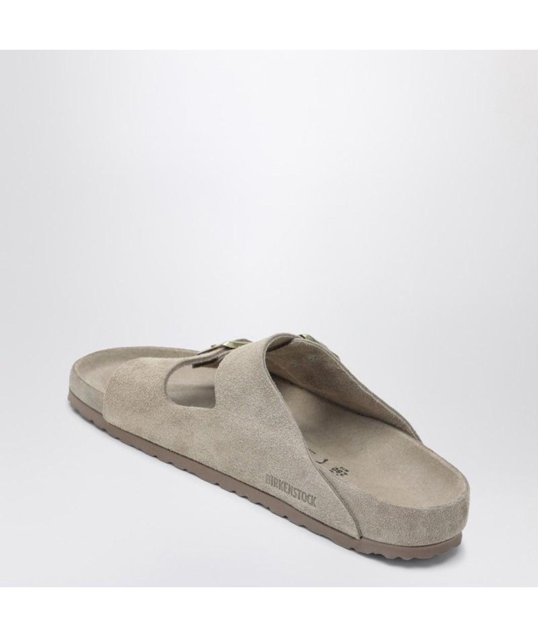 BIRKENSTOCK Бежевые замшевые сандалии, фото 3