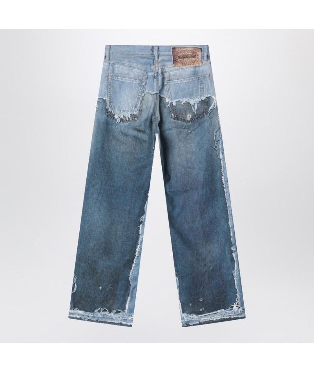 ACNE STUDIOS Синие хлопковые прямые джинсы, фото 2
