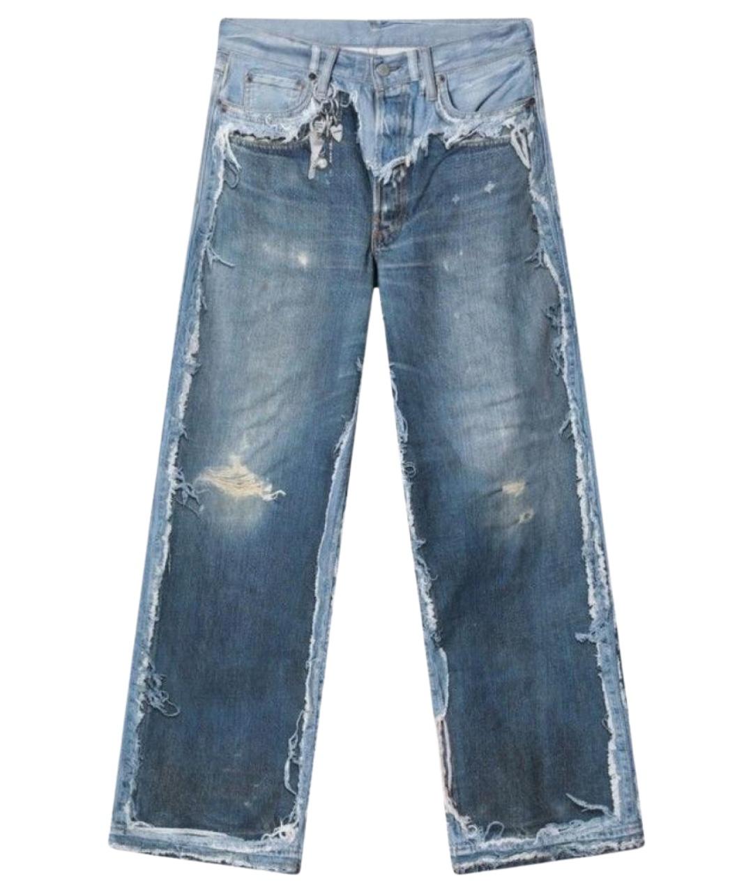 ACNE STUDIOS Синие хлопковые прямые джинсы, фото 1