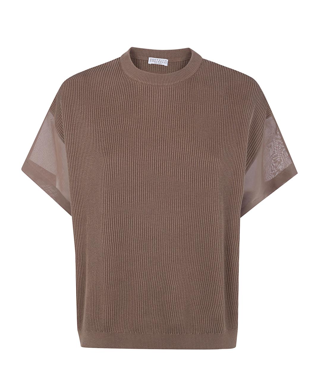 BRUNELLO CUCINELLI Коричневый хлопковый джемпер / свитер, фото 1