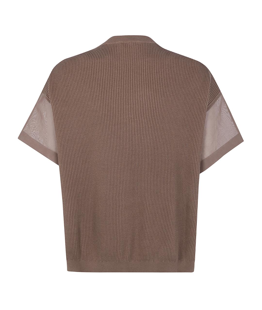 BRUNELLO CUCINELLI Коричневый хлопковый джемпер / свитер, фото 2