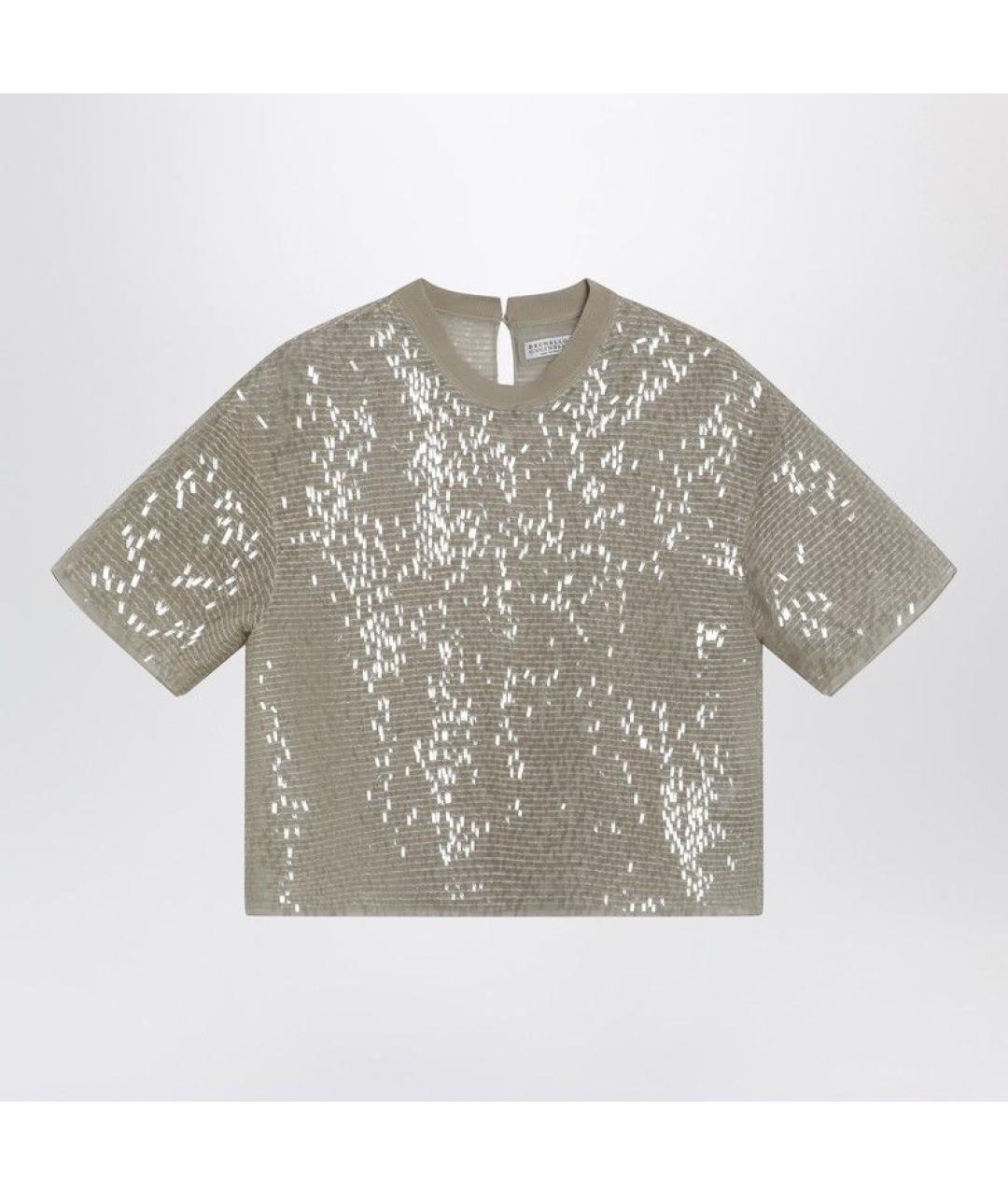 BRUNELLO CUCINELLI Бежевая шелковая блузы, фото 3