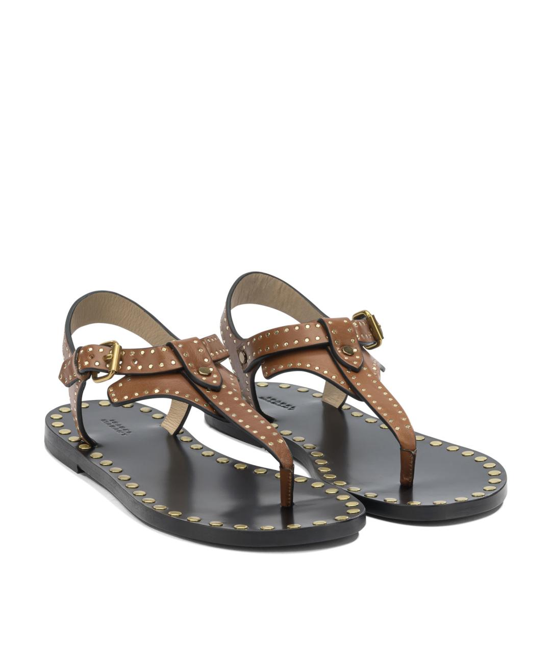 ISABEL MARANT Коричневые кожаные босоножки, фото 2