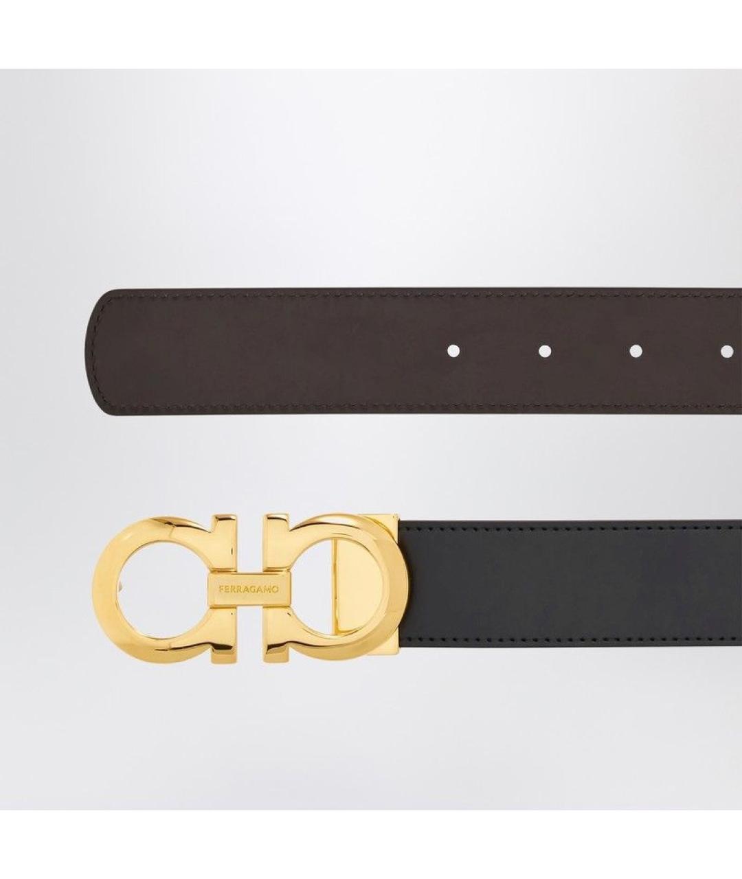 FERRAGAMO Черный кожаный ремень, фото 2