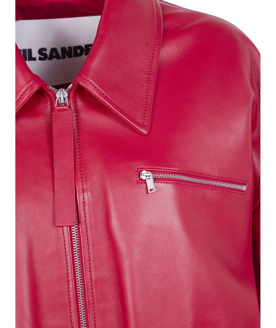 JIL SANDER Красная кожаная куртка, фото 3
