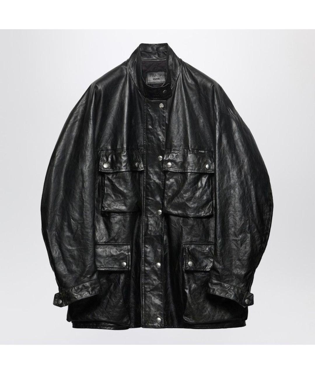 PRADA Черная кожаная куртка, фото 3