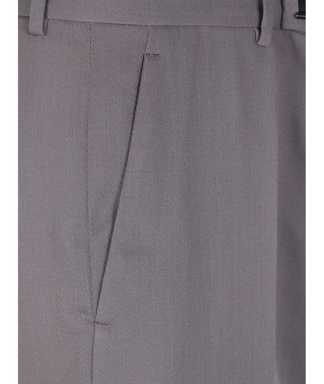 RICK OWENS Серые шерстяные повседневные брюки, фото 3