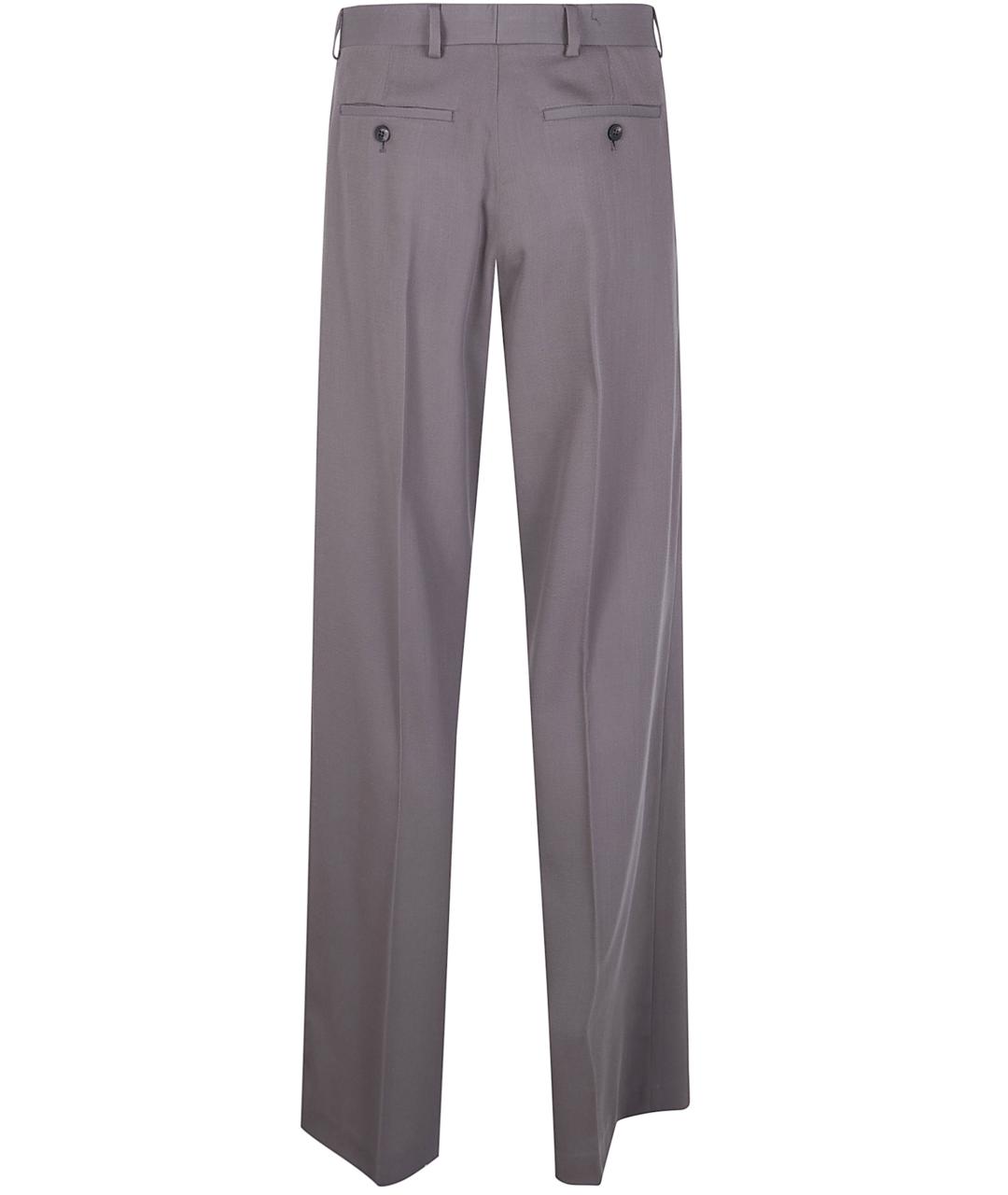 RICK OWENS Серые шерстяные повседневные брюки, фото 2