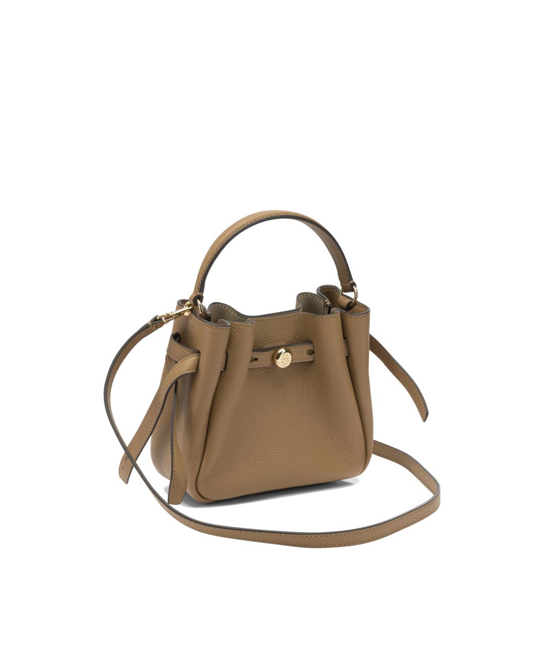 TORY BURCH Коричневая кожаная сумка с короткими ручками, фото 2