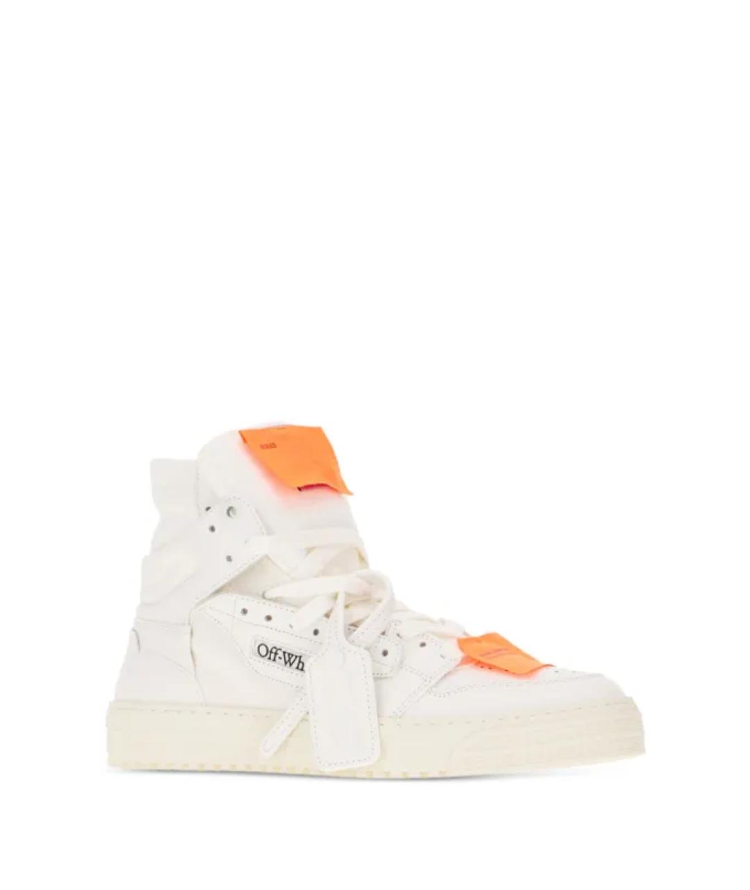 OFF-WHITE Белые кожаные кроссовки, фото 1