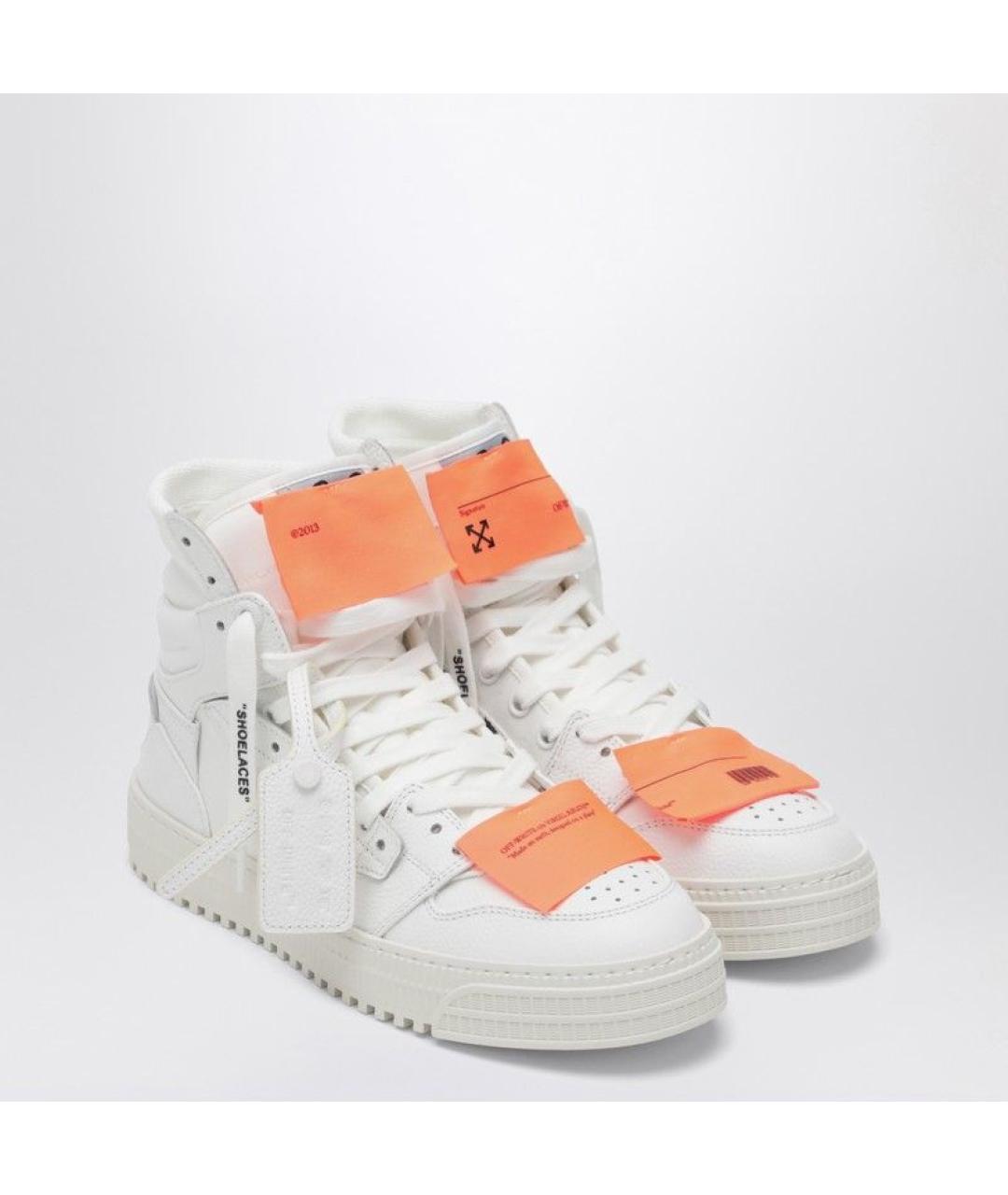 OFF-WHITE Белые кожаные кроссовки, фото 2