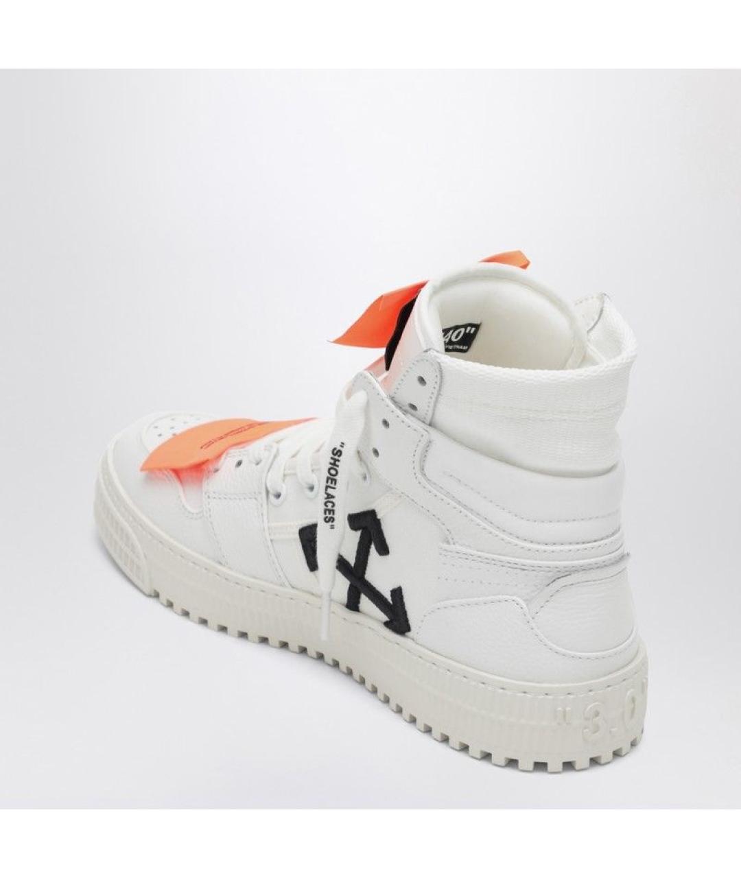 OFF-WHITE Белые кожаные кроссовки, фото 3