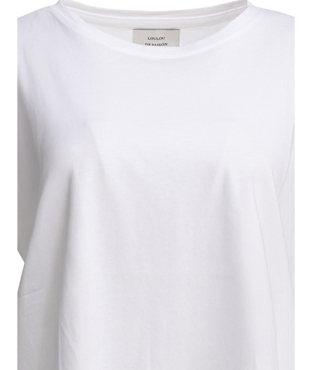 LOULOU STUDIO Белая хлопковая футболка, фото 3