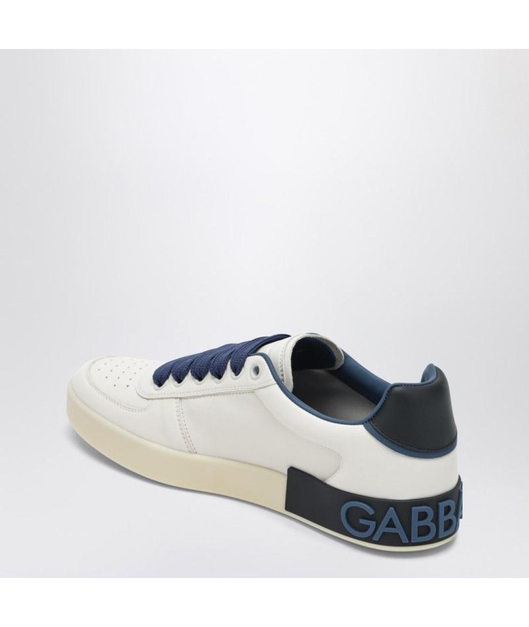 DOLCE&GABBANA Белые кожаные низкие кроссовки / кеды, фото 4