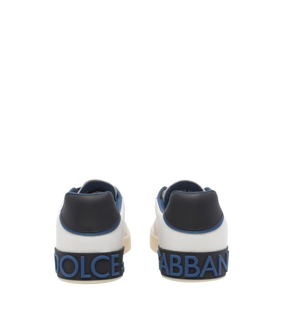 DOLCE&GABBANA Белые кожаные низкие кроссовки / кеды, фото 5