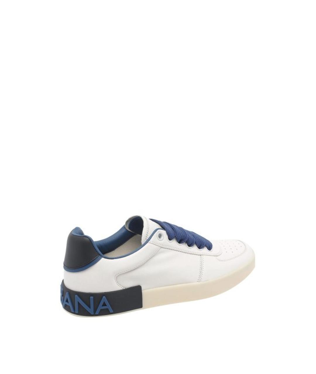 DOLCE&GABBANA Белые кожаные низкие кроссовки / кеды, фото 2