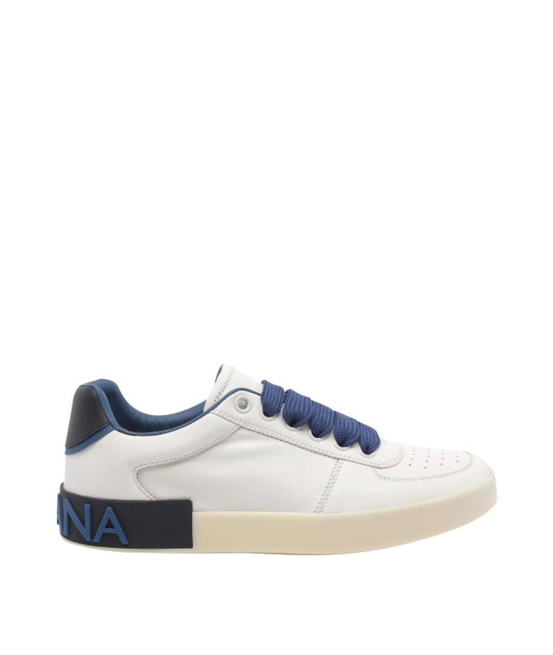 DOLCE&GABBANA Белые кожаные низкие кроссовки / кеды, фото 1