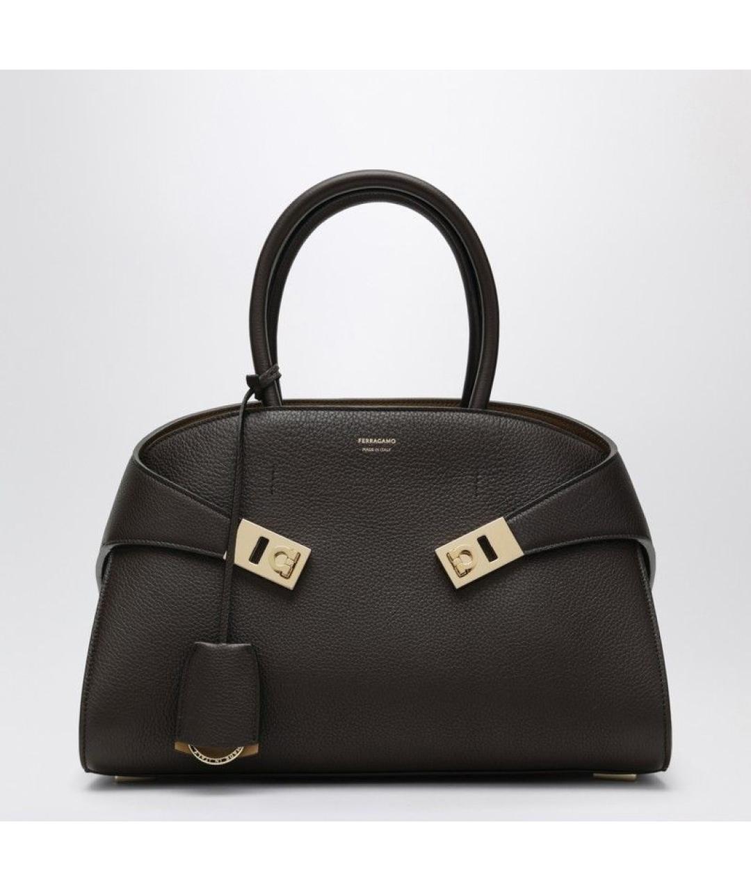 FERRAGAMO Коричневая кожаная сумка тоут, фото 3