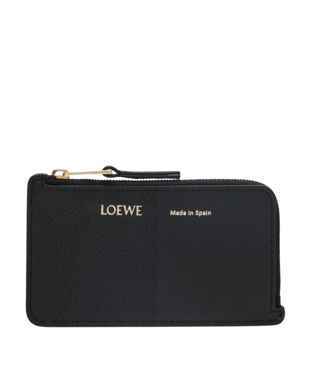 LOEWE Черный кожаный кардхолдер, фото 1