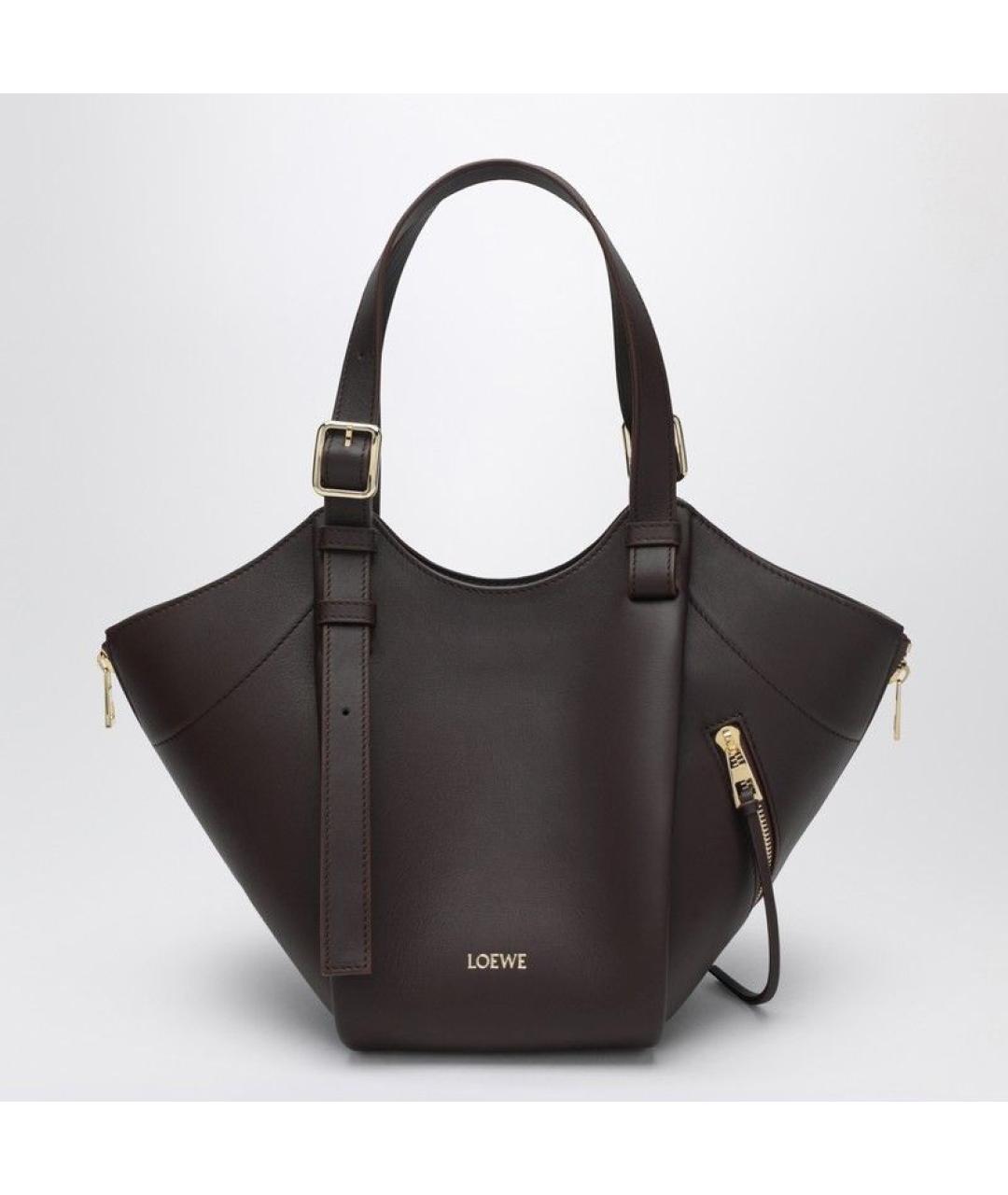 LOEWE Коричневая кожаная сумка тоут, фото 3