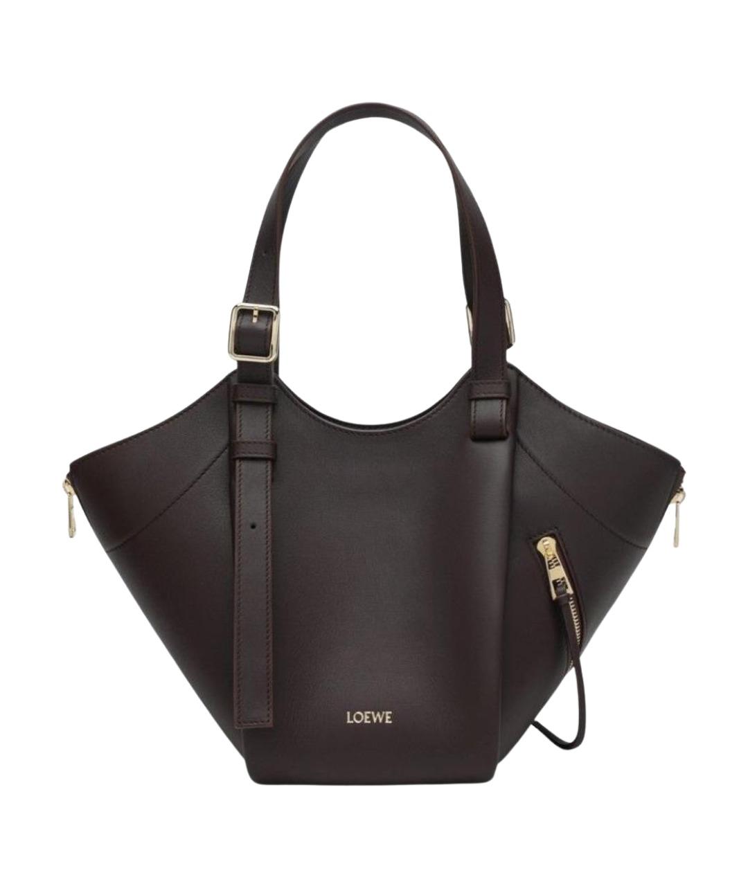 LOEWE Коричневая кожаная сумка тоут, фото 1