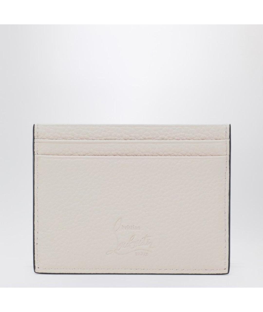 CHRISTIAN LOUBOUTIN Белый кожаный кардхолдер, фото 2