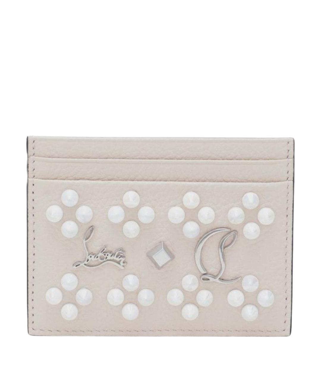 CHRISTIAN LOUBOUTIN Белый кожаный кардхолдер, фото 1