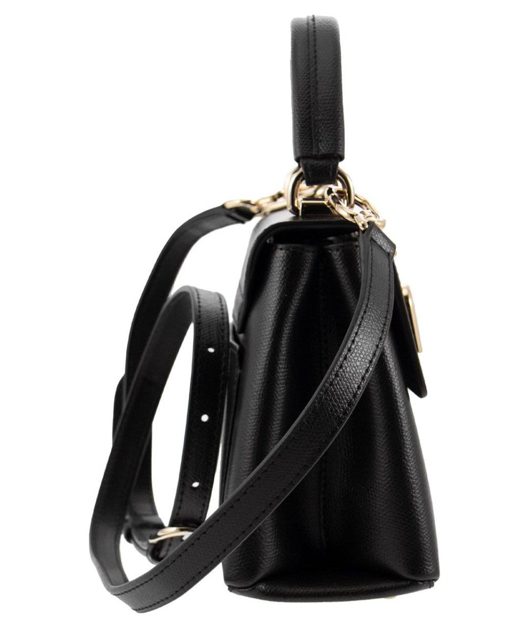 FURLA Черная кожаная сумка с короткими ручками, фото 3