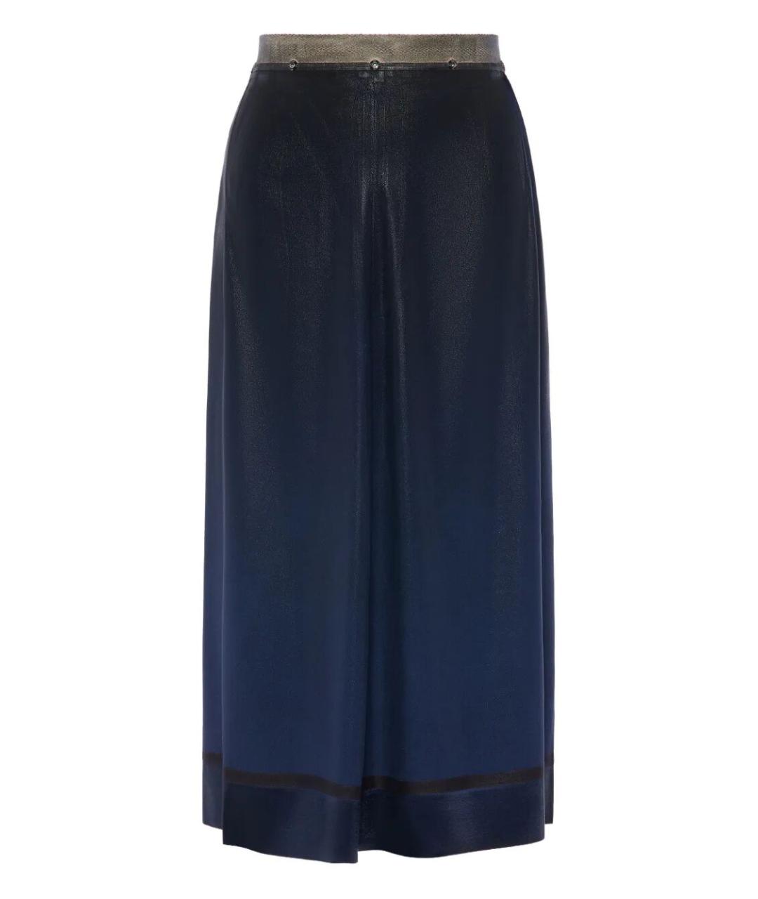 MAISON MARGIELA Синяя шелковая юбка миди, фото 1