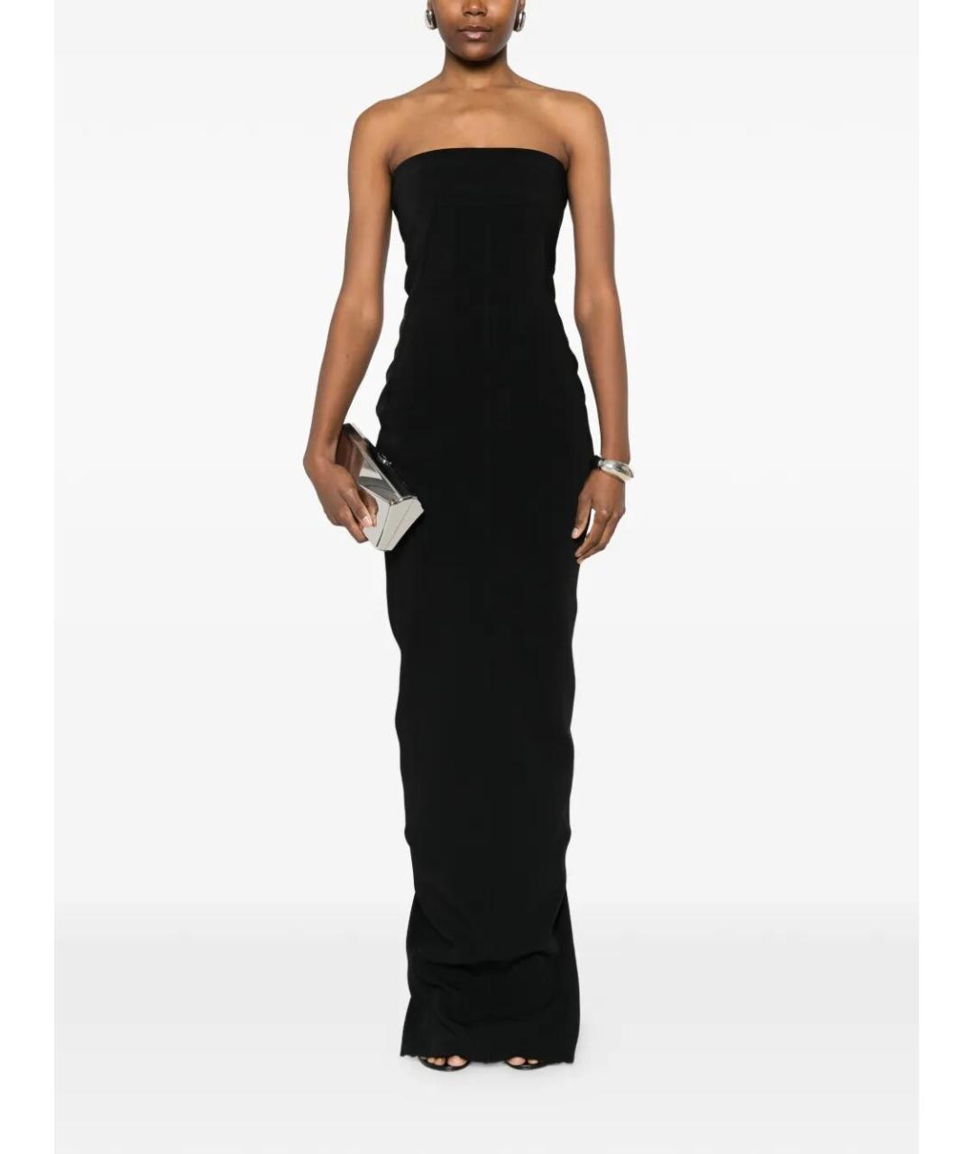 RICK OWENS Черное вискозное вечернее платье, фото 4