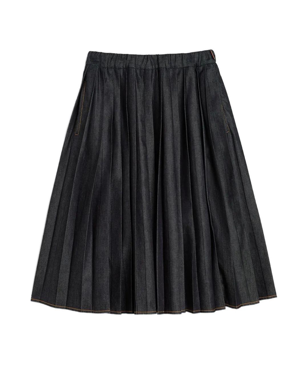 JIL SANDER Синяя хлопковая юбка миди, фото 1