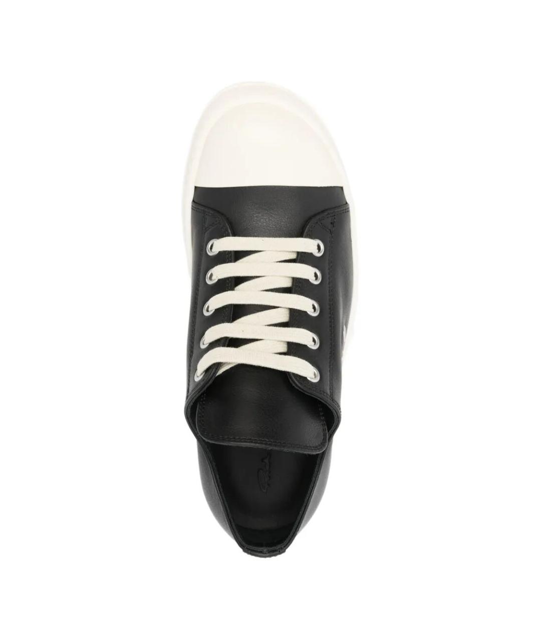 RICK OWENS Черные кожаные кеды, фото 4