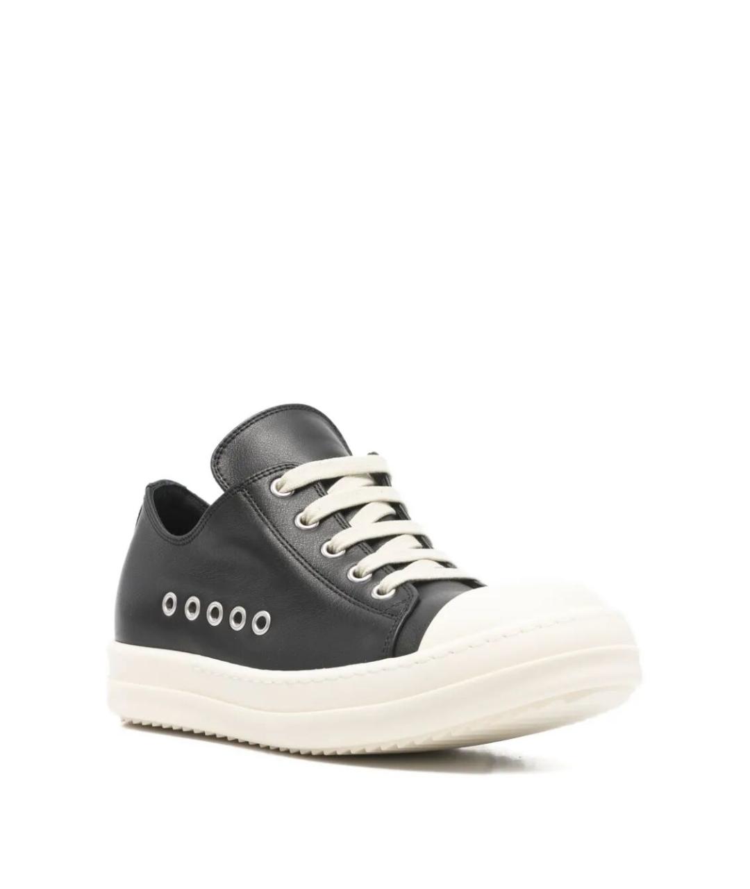 RICK OWENS Черные кожаные кеды, фото 2