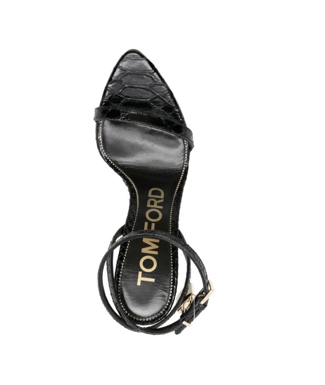 TOM FORD Черные кожаные босоножки, фото 3