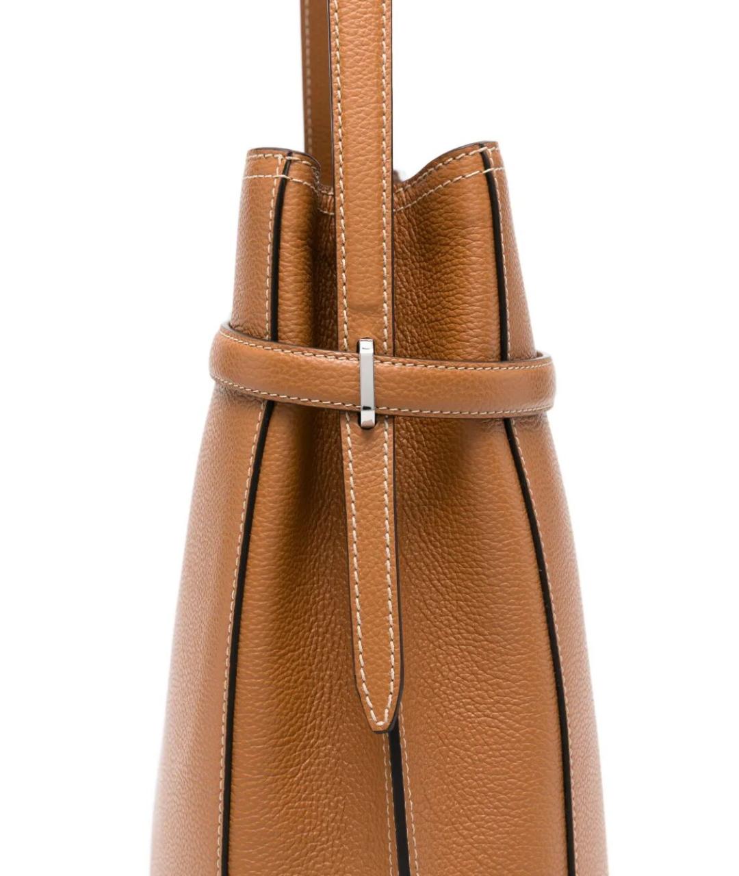 TOTEME Коричневая кожаная сумка через плечо, фото 3