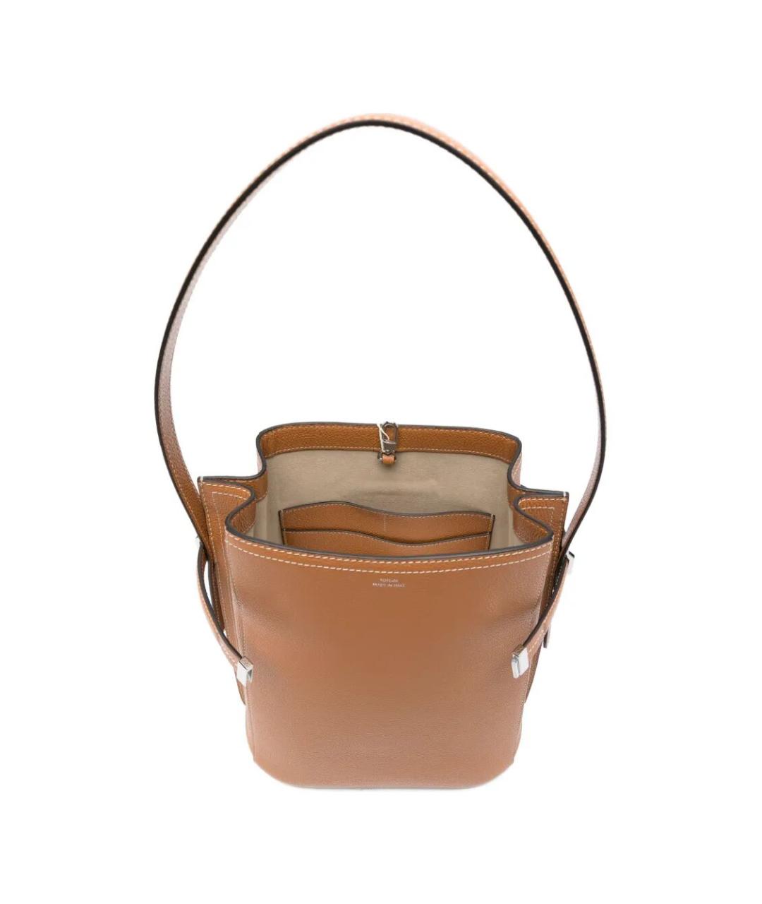 TOTEME Коричневая кожаная сумка через плечо, фото 4