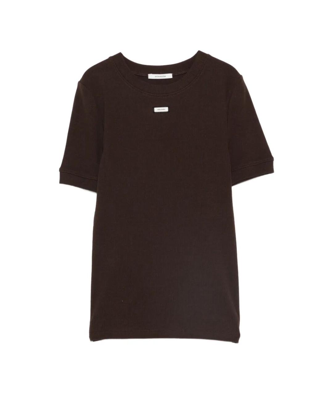 entire studios Коричневая хлопковая футболка, фото 1