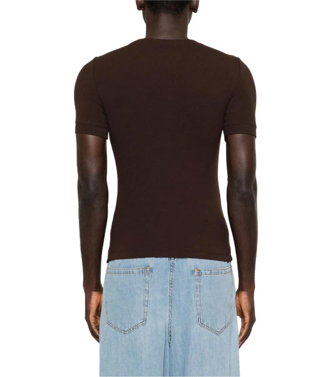 entire studios Коричневая хлопковая футболка, фото 5