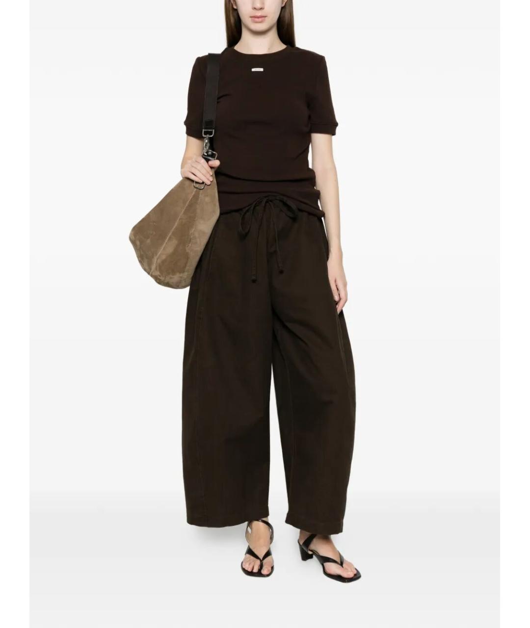 entire studios Коричневая хлопковая футболка, фото 4