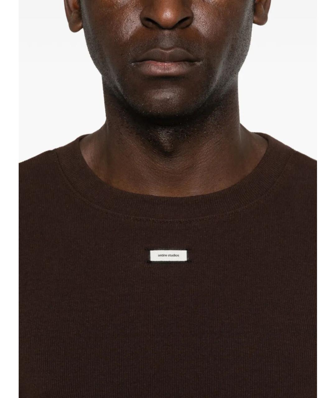 entire studios Коричневая хлопковая футболка, фото 2