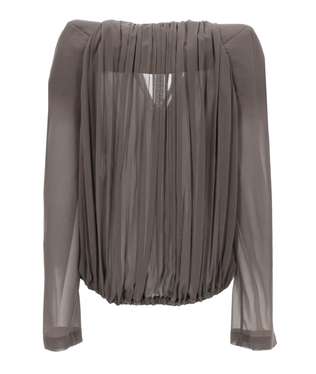 RICK OWENS Серая шелковая блузы, фото 3