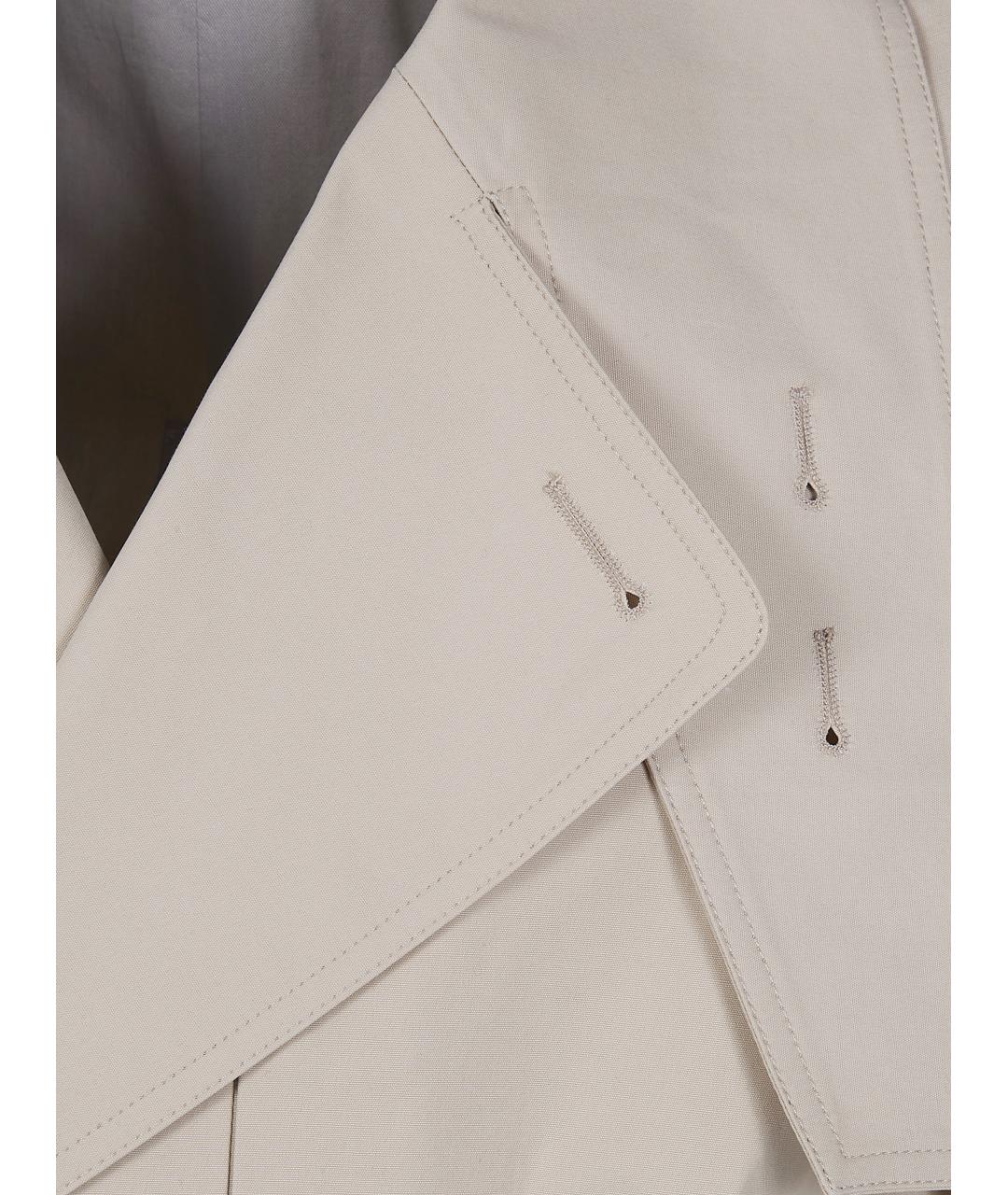 RICK OWENS Бежевый хлопковый тренч / плащ, фото 3