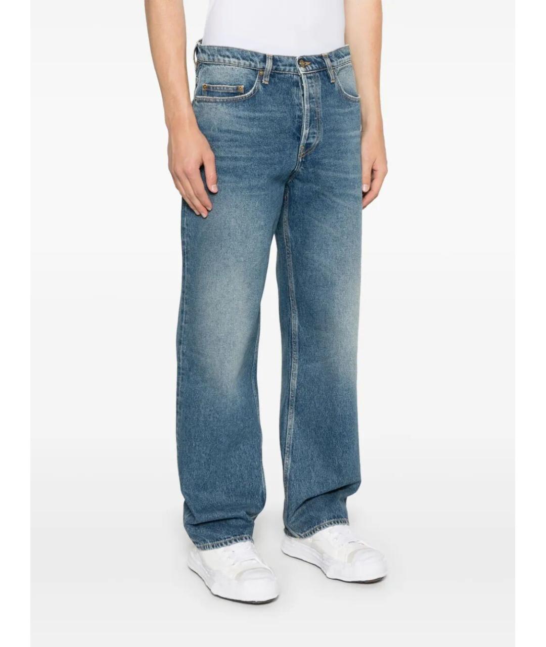 GOLDEN GOOSE DELUXE BRAND Синие хлопковые прямые джинсы, фото 3