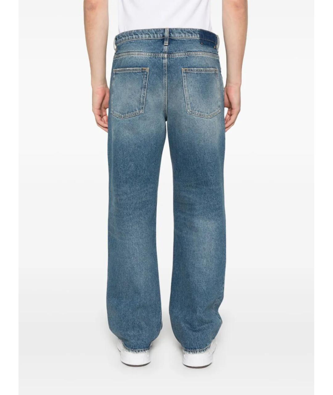 GOLDEN GOOSE DELUXE BRAND Синие хлопковые прямые джинсы, фото 2