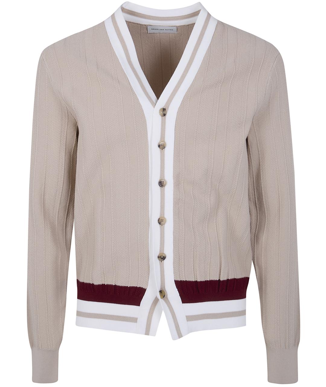 DRIES VAN NOTEN Бежевый полиэстеровый кардиган, фото 1