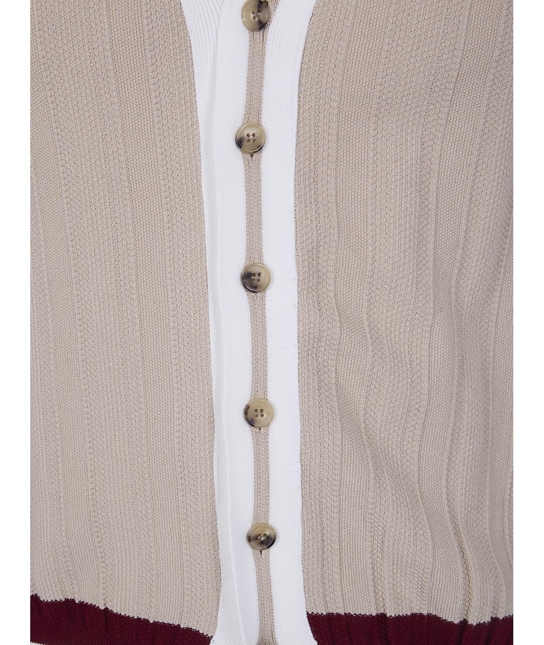 DRIES VAN NOTEN Бежевый полиэстеровый кардиган, фото 3