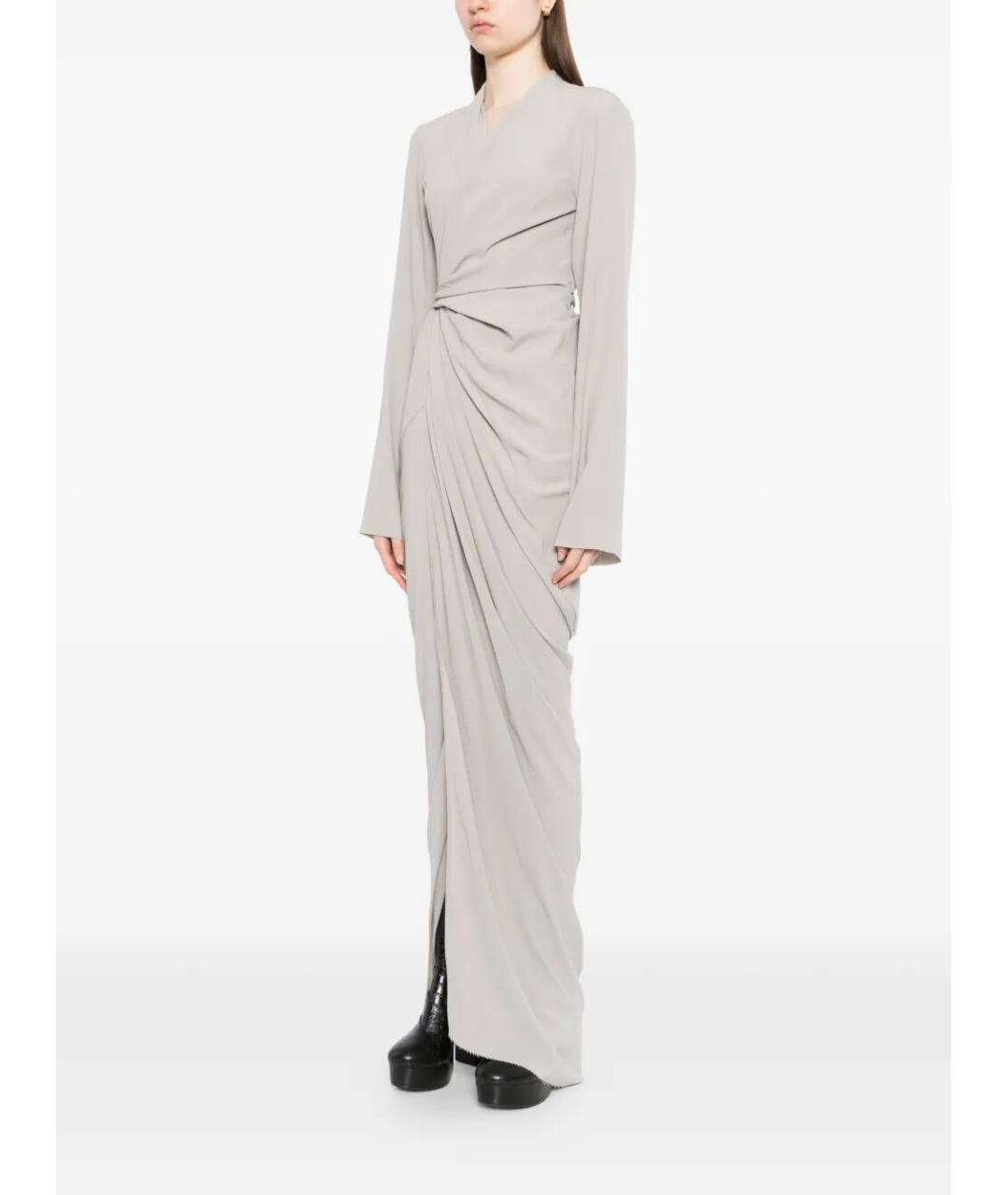 RICK OWENS Серое шелковое повседневное платье, фото 2