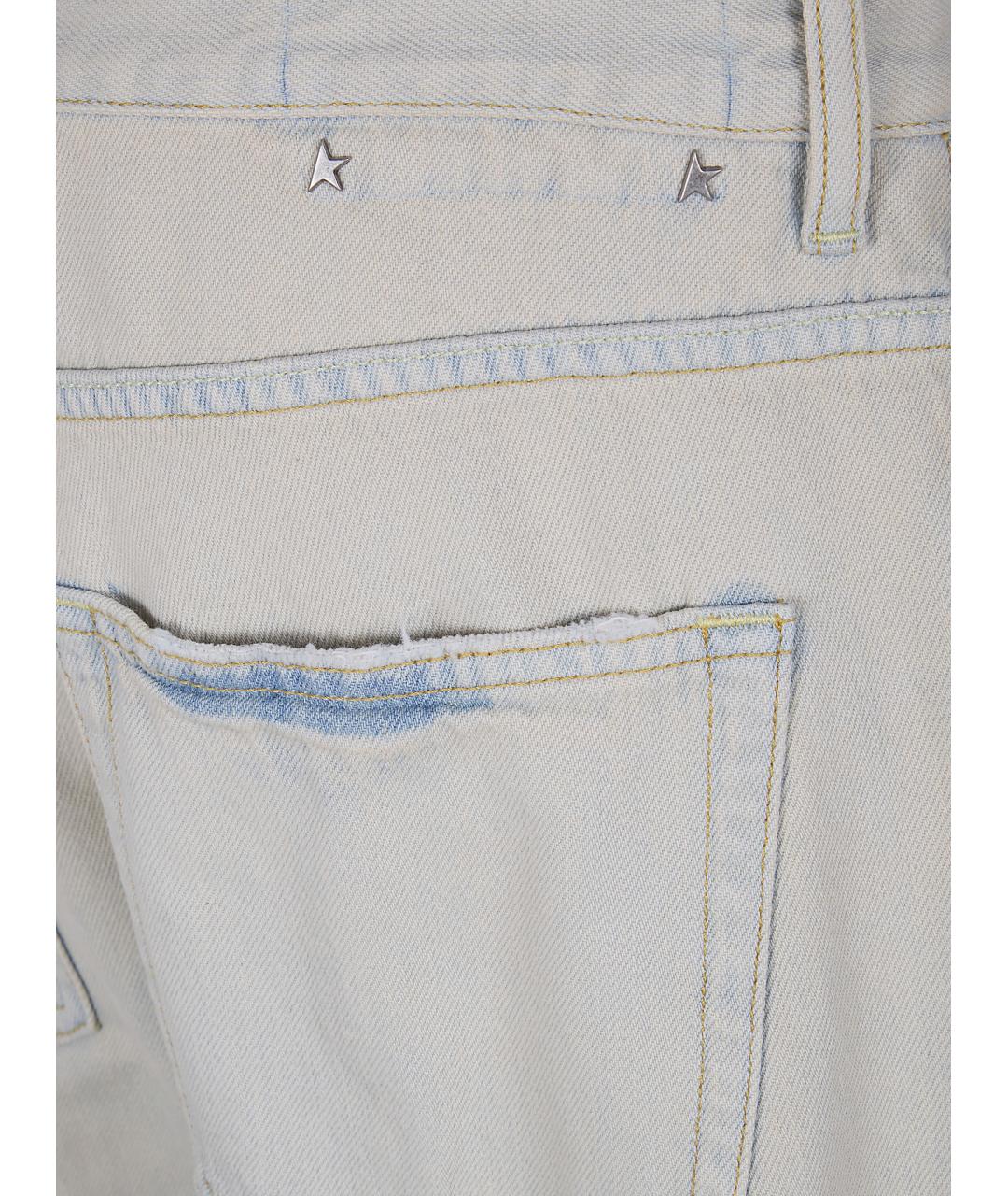 GOLDEN GOOSE DELUXE BRAND Белые хлопковые прямые джинсы, фото 3