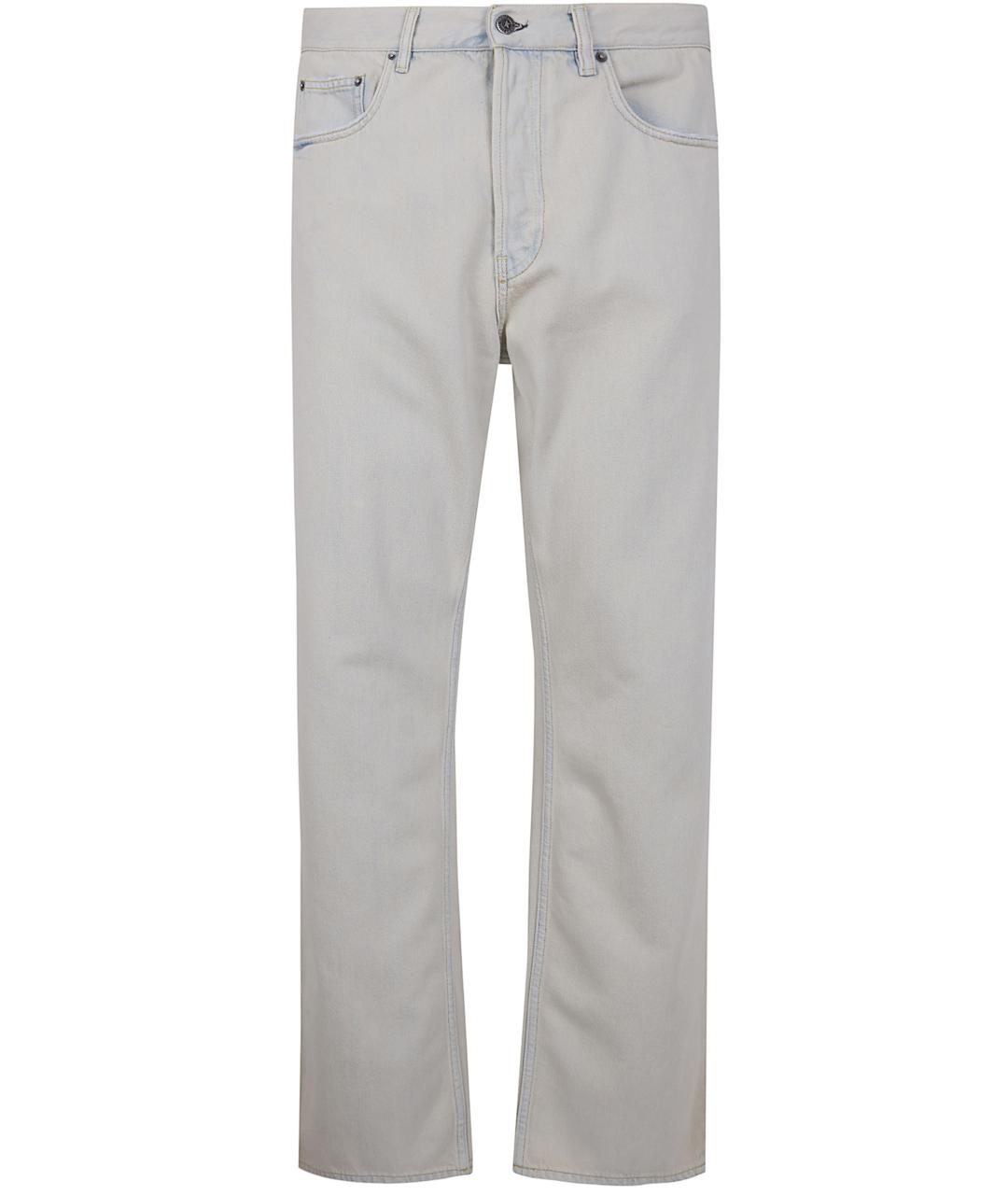 GOLDEN GOOSE DELUXE BRAND Белые хлопковые прямые джинсы, фото 1