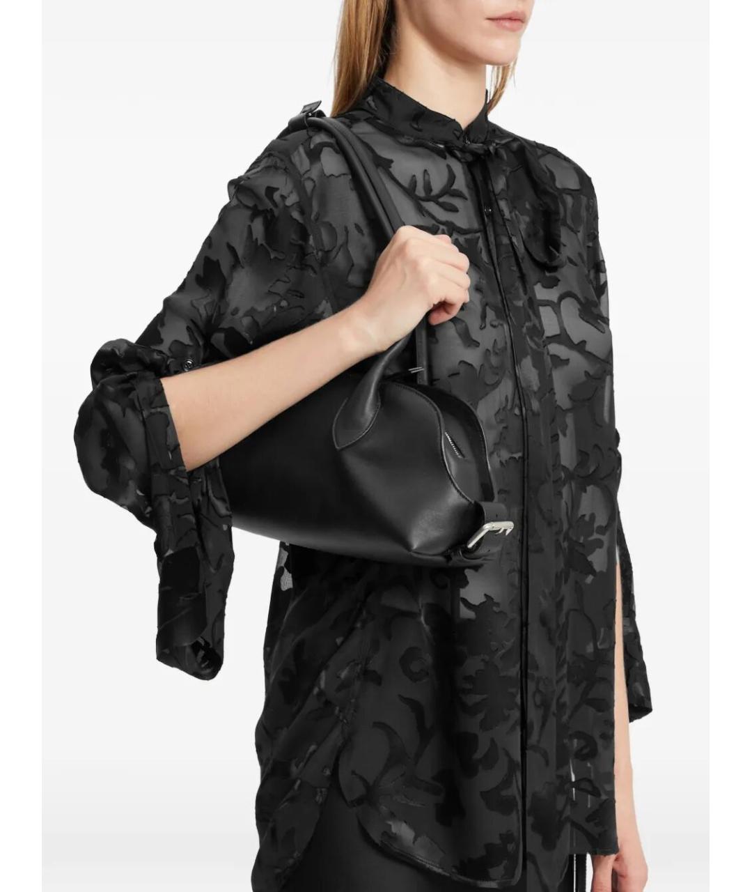 ANN DEMEULEMEESTER Черная кожаная сумка через плечо, фото 4